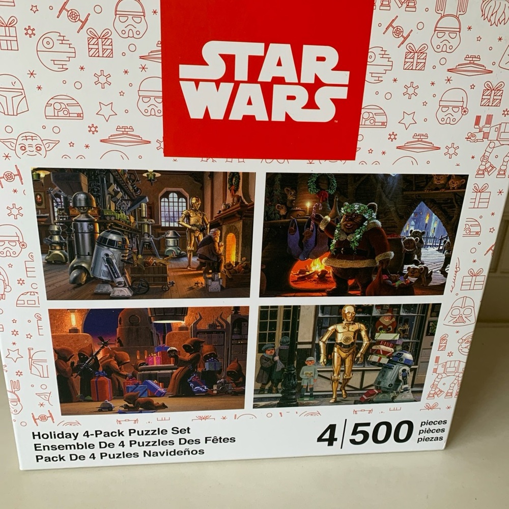 Disney Parks Star Wars Holiday Four-Pack Puzzle Set 4 / 500pc Puzzles Brand New